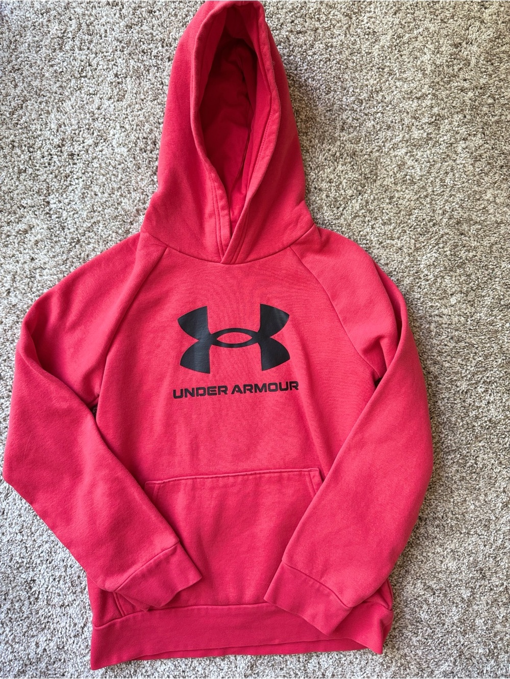 Under Armour Kids Red Hoodie with Black Logo